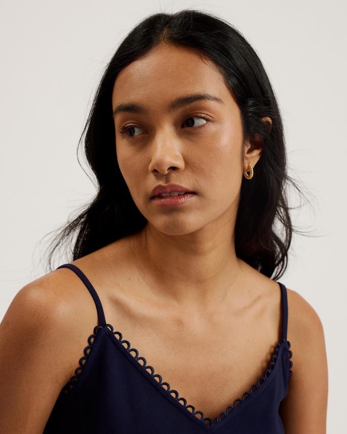 Hauts Ted Baker Strappy Cami With Looped Trims Bleu Foncé Femme | UMY-50869179